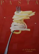 After Razzier (French b.1950) Lithograph 'Pasta, an Al Dente Brothers Production' large poster of