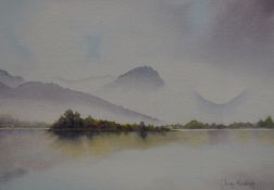 *Local Interest* Jenny Hardisty (British Contemporary) watercolour 'Calm Morning, Grasmere', an