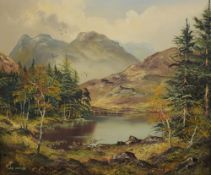 *Local Interest* John Corcoran (British b.1940) Oil on canvas 'Blea Tarn', a view of the tarn