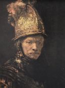 After Rembrandt (Circle) (Dutch 1606-1669) oleograph 'The Man With the Golden Helmet a