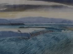 After Robert Greenhalf (British 1940) Aquatint 'Stormy Evening' a pastoral scene with sheep and