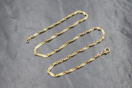 A 9ct gold open rope link chain, approx 18' & 4.3g