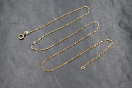 A 9ct gold figaro link neck chain, marked 375, 46.5cm, 1.7g