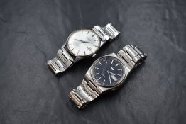Two gent's vintage Seiko wrist watches, one being model 6602-1990 having baton numeral dial with