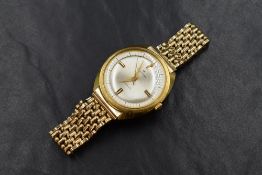 A gent's vintage gold plated Hamilton automatic wrist watch having a baton quarter dial with
