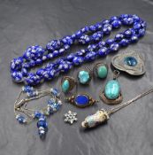 A selection of white metal and other costume jewellery, many pieces stamped 925 including three