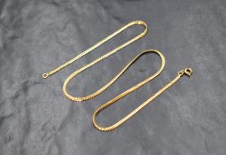 An 18ct gold snake link neck chain, marked 750, 41cm, 7.1g