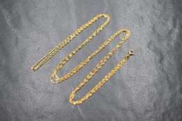 A 9ct gold three strand rope chain necklace, marked 375, 2.6g