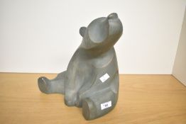 A contemporary 'Cubist' Alexander Danel, Austin productions, ceramic patinated 'Modern Bear' in
