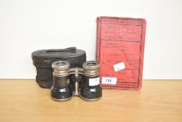 A set of 20th-century French silver-brass Le Jockey Club horse racing binoculars, with their