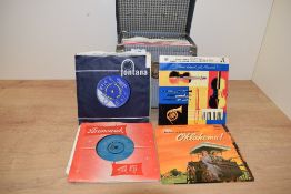 A selection of single/45 records, to include Beatles Golden discs extended play, Parlophone, Beatles