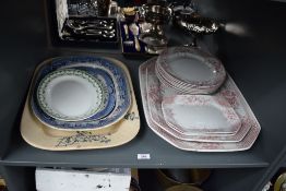 A group of Victorian Brownhills Staffordshire pottery Normandy pattern dinner wares, comprising