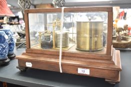 A 20th-century Short and Mason London Barograph, model number D10846, stored in a glass case, with a