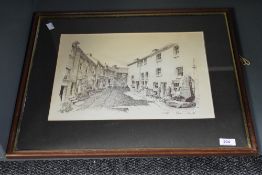 Local interest* monochrome print 'Dent' after Peter Calder, mounted framed and glazed