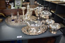 A Viner's of Sheffield silver-plated four piece tea set, of circular form with foliate edge