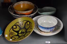 A Poole Pottery Aegean pattern bowl, of dished circular form with abstract design against a