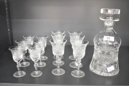 A set of 13 contemporary Cumbria Crystal Grasmere ware, including 12 sherry/port glasses and