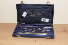 A 20th century Hall Harding Limited cased drawing set, complete and housed within fitted interior