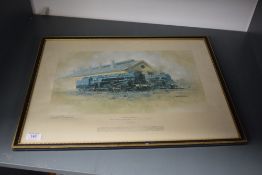 A late 20th-century David Shepherd railway print, titled The East Somerset Railway: Black Prince and