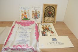A mixed lot of royal memorabilia, to include a silk programme 'A Tribute to Her Majesty Queen