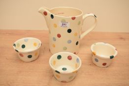 An Emma Bridgewater pottery polka dot pattern measuring jug with internal scale, 16.5cm sold along