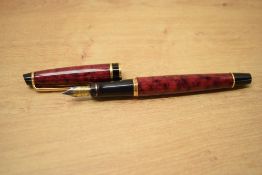 A Waterman Expert cartridge/ converter fill fountain pen in Flame Red laque having Waterman France M