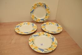 A group of four Emma Bridgewater pottery Little Daffodil pattern plates, printed marks to base 21.