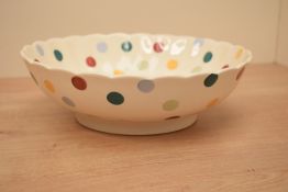 An Emma Bridgewater polka dot pattern scalloped bowl, printed marks to base 25cm