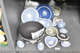 A collection of 15 late 20th century Wedgewood jasperware, featuring five 1980s The Wedgwood