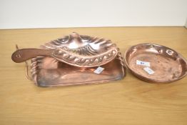 A Victorian, Birmingham, Joseph Sankey & Son, impressed copper, Art Nouveau style table brush and