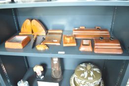 A collection of 20th century 'Carva Craft by A Dickinson' Art Deco Amber Bakelite desk