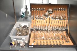A selection of 20th-century silver-plated cutlery, comprising 35 Walker & Hall Sheffield serving