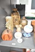 A mixed lot of late 20th century-modern studio pottery, sold with a Bristlecone Pine Company