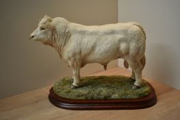A limited edition Border Fine Arts 'Charolais Bull' model number B0587 designed by Jack Crewdson,