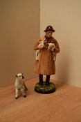 A Royal Doulton bone china figure 'Lambing Time' HN 1890 sold together with a Beswick Pottery Lamb