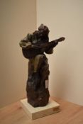 After Antoni Miro (1944-) a reproduction bronze style figurine depicting a guitar player raised on
