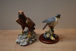 Two Border Fine Arts bird studies comprising 'Hobby' model number A1470 designed by Russell Willis