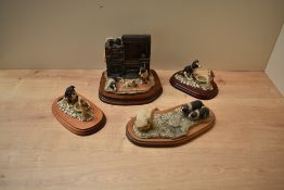 Four Border Fine Arts animal groups to include 'First Lesson' model number JH38 designed by D Walton