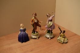 A Royal Doulton bone china figurine 'Marie' HN 1370 sold together with three Capo Di-Monte