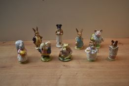 A group of nine Beswick Pottery Beatrix Potter characters to include 'Pickles' and 'Mr Jeremy