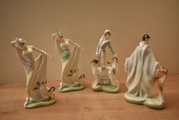 A group of four Royal Doulton bone china figurines comprising 'Harriet' HN 3794 (2nd), 'Daisy' HN