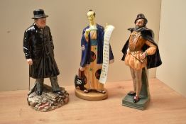 A group of three Royal Doulton figures 'KO KO' HN 2898 with chip to scroll, 'Sir Walker Raleigh'