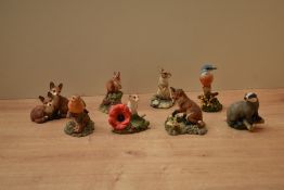 A group of eight Border Fine Arts animal studies to include 'Harvest Peace' BO780 and 'Garderner's