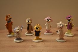 A group of six Beswick Pottery Top Cat characters comprising 'Top Cat', 'Choo-Choo', 'Fancy