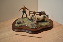 A limited edition Border Fine Arts group 'One Man and His Dog' model number L55 by Ray Ayres,