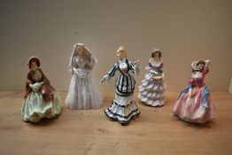 A group of four Royal Doulton bone china figurines comprising 'La Loge' HN 3472 limited edition