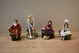 A group of four Reg Johnson (Formerly Royal Doulton) figures/figurines comprising 'The Young