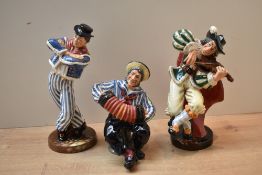 A group of three Royal Douton bone china figures comprising 'The Jolly Sailor' HN 2172, 'The