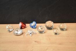 A group of Swarovski Crystal Glass ornaments to include starfish and seashell etc.