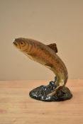 A Beswick Pottery Rainbow Trout study model number 1032, designed by Arthur Gredington in brown